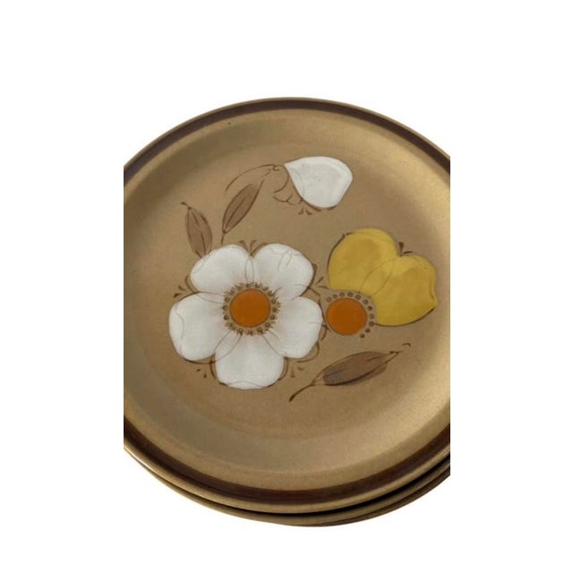 1970s Vintage Hearthside Dogwood Dinner Plates Stoneware Japan Hand Painted - Set of 6 For Sale - Image 5 of 12