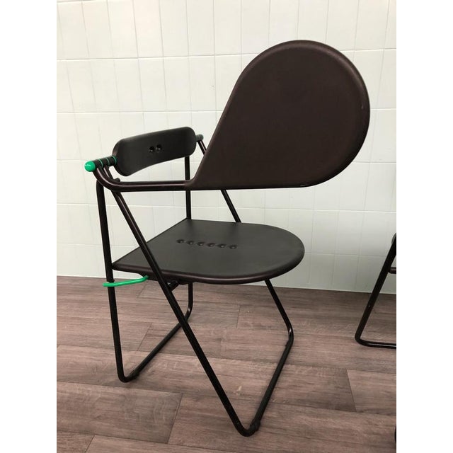 Vintage Italian Flap Chairs by Paolo Parigi, 1980s, Set of 3 For Sale - Image 16 of 18