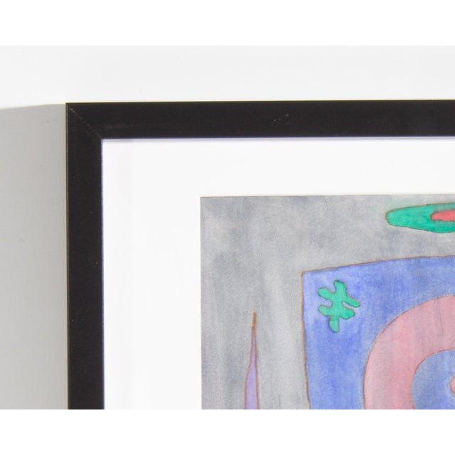 Postmodern 1991 "Four People Playing Cards" Ink and Gouache Painting by Steven Conant For Sale - Image 3 of 6
