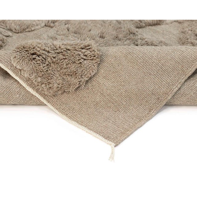 Contemporary Textured Organic Shapes Hand-Knotted Wool Rug | 8'0" X 6'0" | One of a Kind For Sale - Image 3 of 7