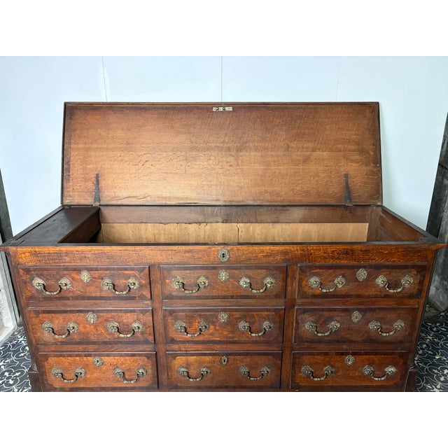 Antique George III Oak Lancashire Mule Chest For Sale - Image 11 of 18