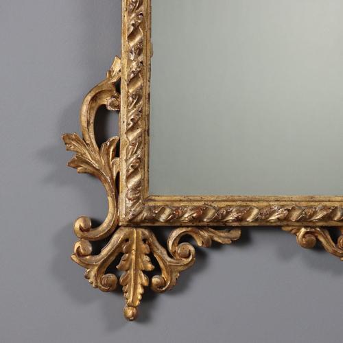 Mirror with Carved and Gilded Wooden Frame For Sale - Image 6 of 12