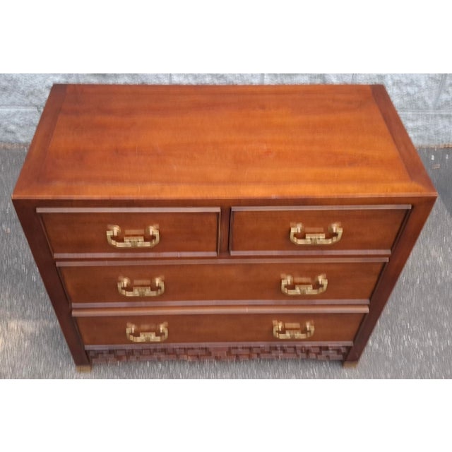 Century Furniture Mid 20th Century Century Furniture Chinese Chippendale Style Mahogany Four-Drawer Chest For Sale - Image 4 of 16