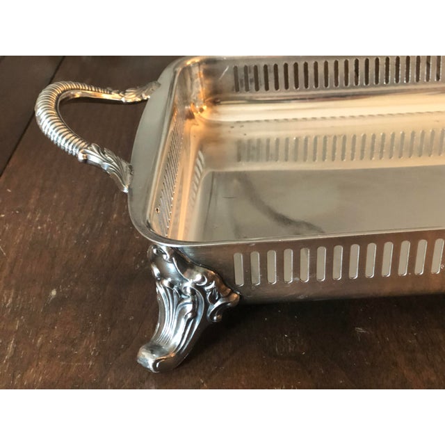 This sophisticated Vintage Poole Silverplate Serving Tray will be a standout on your tablescape. buffet or bar area with...