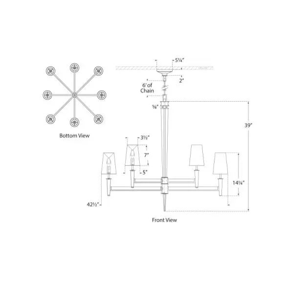 Modern Thomas O'Brien for Visual Comfort Signature Lyra Two Tier Chandelier in Bronze & Crystal with Linen Shades For Sale - Image 3 of 3