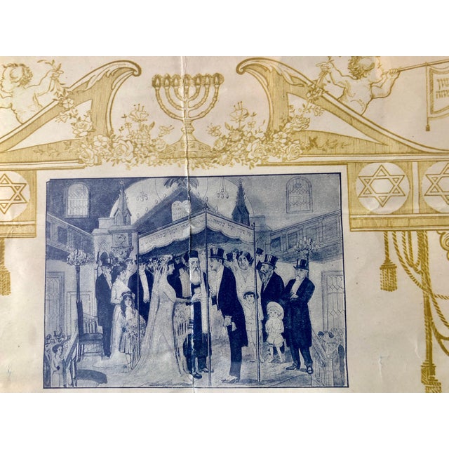 Vintage Jewish marriage contract, Most likely printed in the USA or Germany. Used in Pittsburgh, Pennsylvania, hand dated...