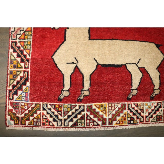 Turkish Vintage Red Goat Gabbeh Rug no. j4799 For Sale - Image 3 of 4