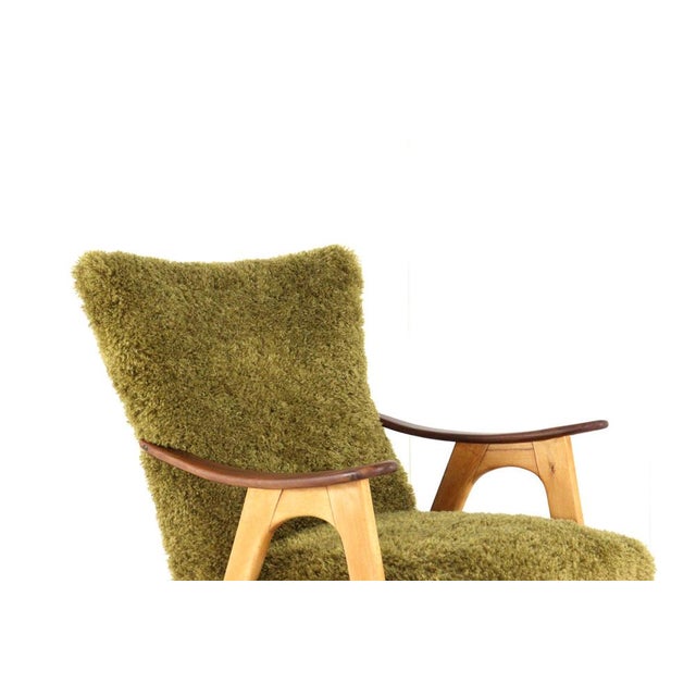 Two Tone Doodle Wing Lounge Chair For Sale - Image 4 of 15