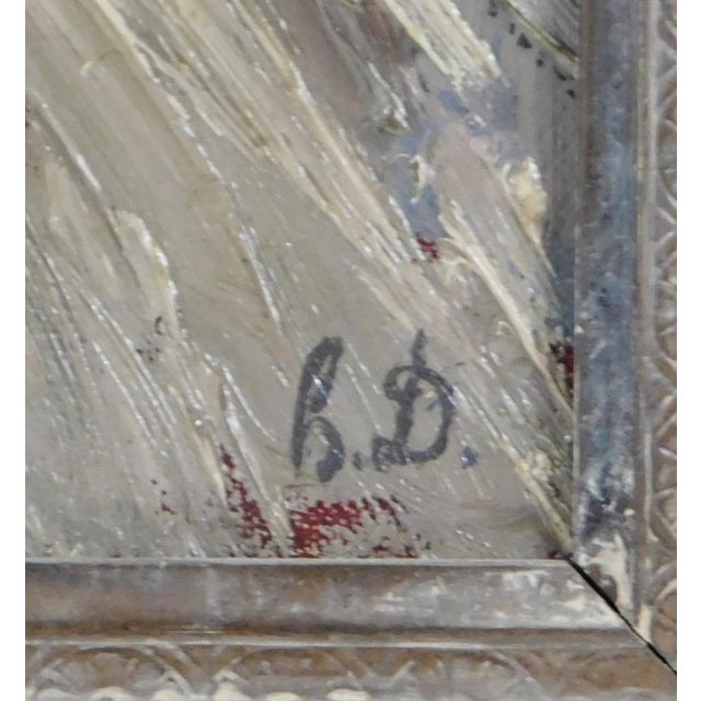 Antique 19th Century Continental Impressionist Oil Painting Portrait of Two Women in White Dresses For Sale In New York - Image 6 of 12