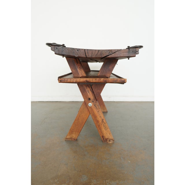 Vintage Reclaimed Wood Accent Table For Sale - Image 10 of 13