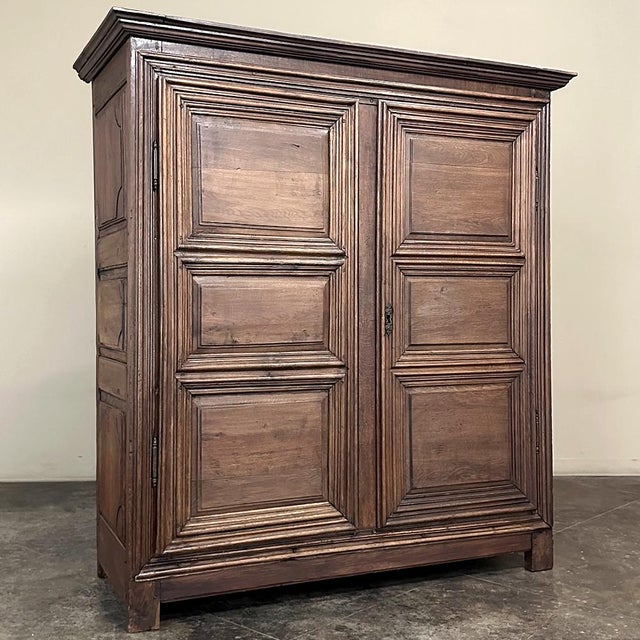 French Country 18th Century Rustic Country French Oak Armoire For Sale - Image 3 of 18