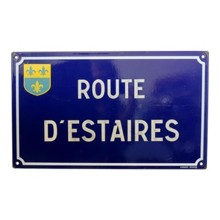 Vintage Mid-Century French Enameled Street Sign For Sale