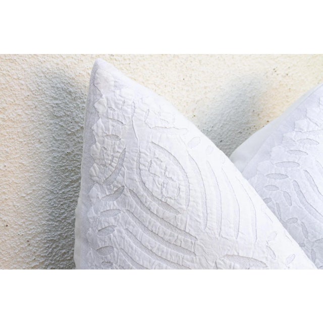 Textile Lily Blossom Appliqué Pillow Cover For Sale - Image 7 of 8