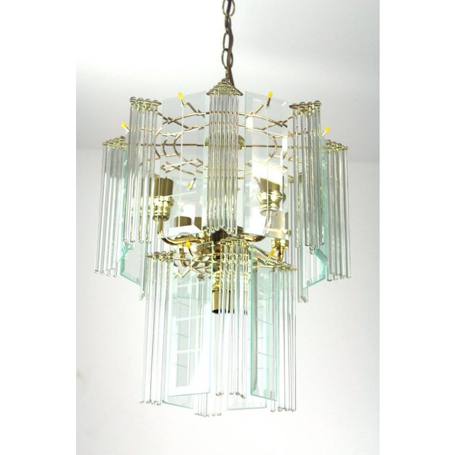 Orion Chandelier with Glass Hangings, Rods and Cut Glass Panels, 1960s For Sale - Image 13 of 16