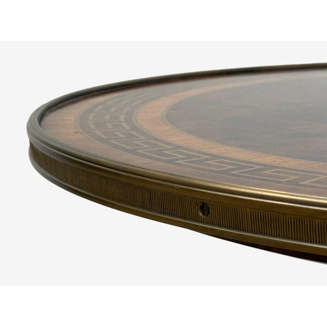 Russian Neoclassical, Burlwood, Brass, Attributed to Gueridon, France, 1950s For Sale - Image 12 of 12