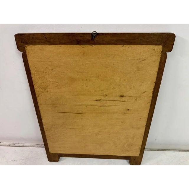 Brown Belgian Brutalist Oak Mirror, 1960s For Sale - Image 8 of 8