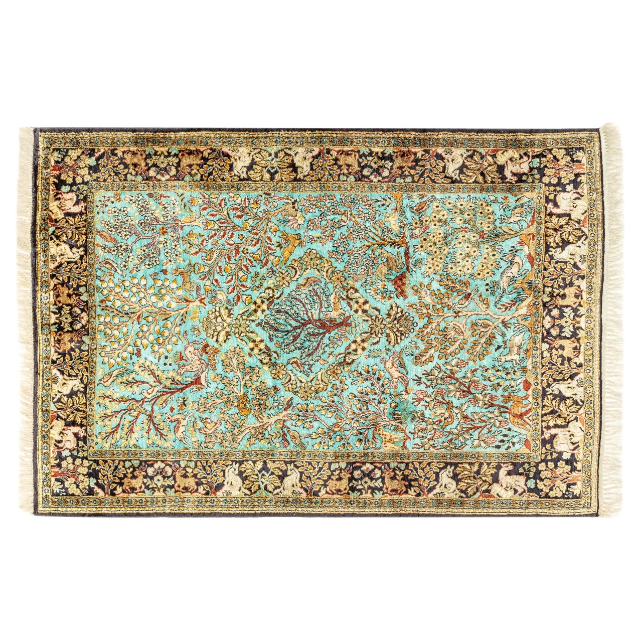 Vintage Ghom Rug | Chairish