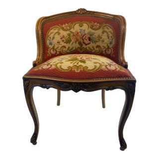 French Needlepoint Boudoir Chair For Sale