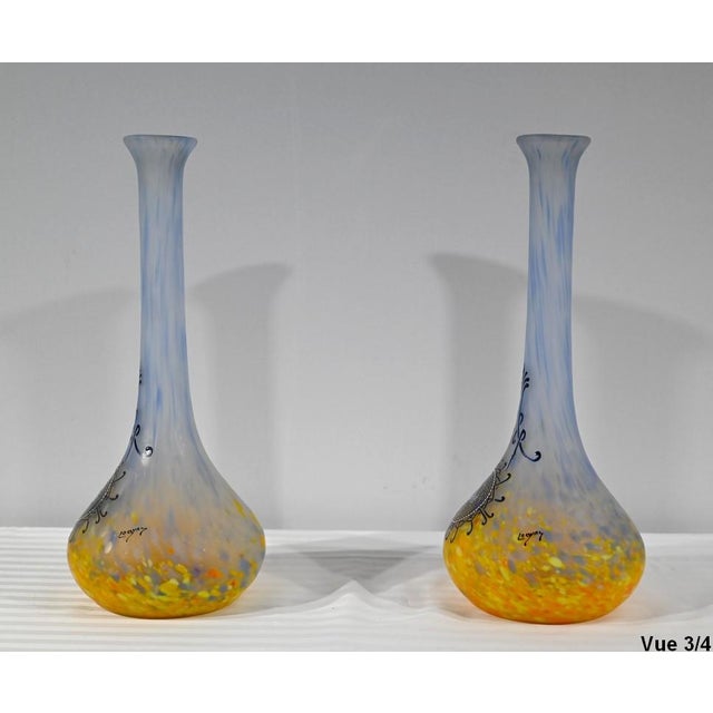 Vases in Glass Paste by Legras, 1890s, Set of 2 For Sale - Image 17 of 18
