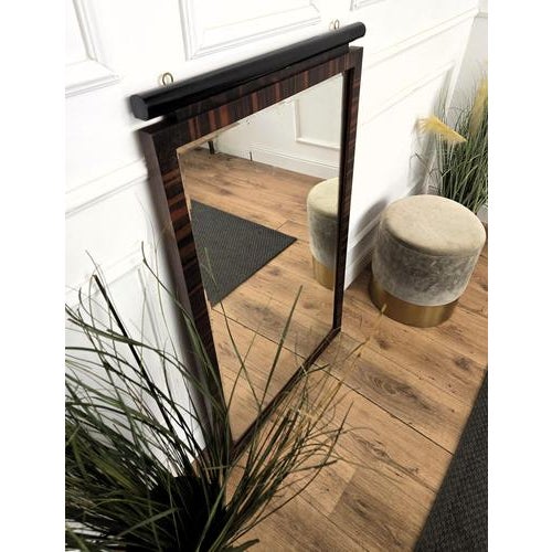 Italian Art Deco Walnut Burl Wall Mirror, 1950s For Sale - Image 3 of 8