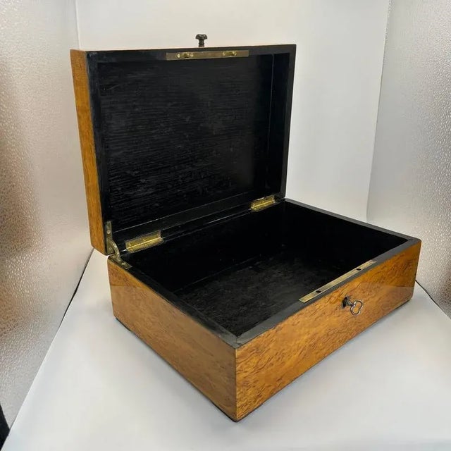 Biedermeier Box in Ice Birch and Brass, Germany, 1840s For Sale - Image 11 of 18