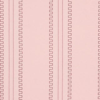 Schumacher X Mary McDonald Greco Stripe Fabric in Pink For Sale
