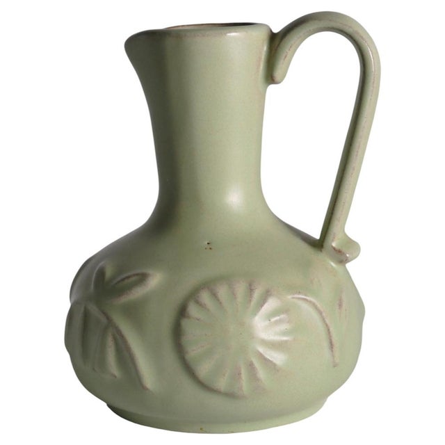 Celadon Green Relief Vase by Anna-Lisa Thomson for Upsala Ekeby, 1940s For Sale - Image 12 of 12