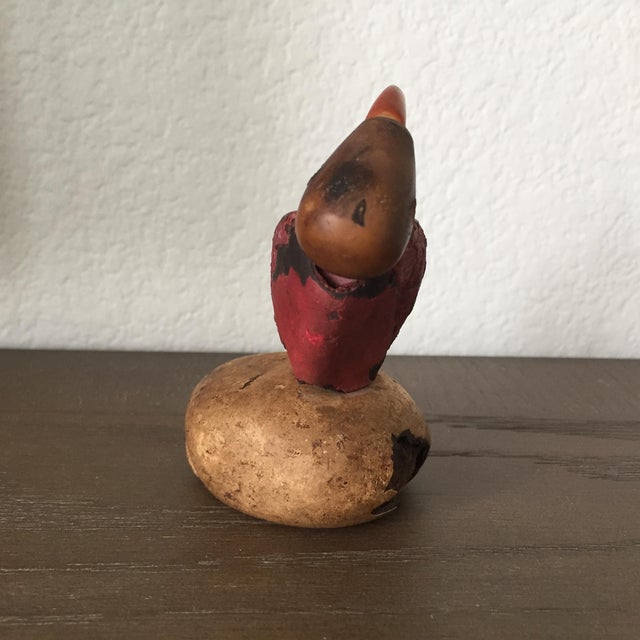 Mid Century Modern Tagua Nut Carving Toucan on Egg Sculpture For Sale In Las Vegas - Image 6 of 10