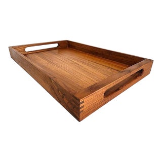 1970s Dansk Teak Wood Rectangular Tray For Sale