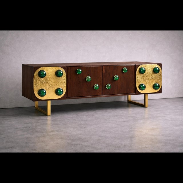 Edition 01 Sideboard in Dark Walnut and Brass from Justfurnituress SRL For Sale - Image 4 of 11