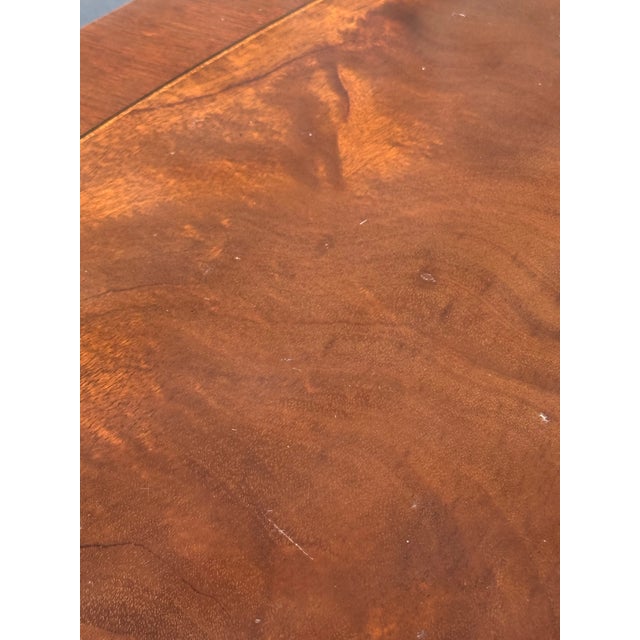 Brown Late 20th Century Flame Mahogany Banded Regency Coffee Table For Sale - Image 8 of 11