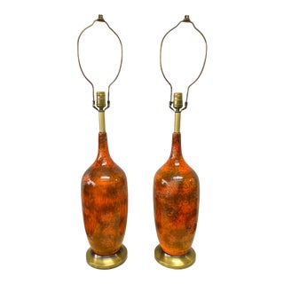 Large Mid-Century Ceramic Lava Drip Lamps - a Pair For Sale