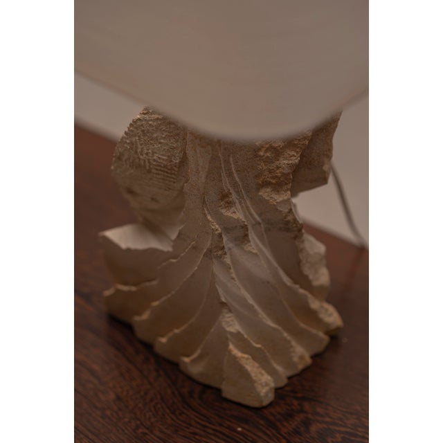 Beige French Sculptural Sandstone Table Lamp, 1970s For Sale - Image 8 of 10