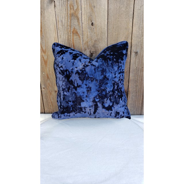 Not Yet Made - Made To Order Clarke & Clarke Crush Midnight Fabric Pillow Cover For Sale - Image 5 of 5