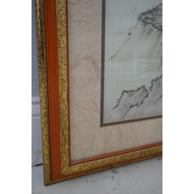 Professionally Framed & Matted Asian Design Print of Birds For Sale - Image 4 of 12