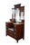 Victorian Antique Edwardian Mahogany Marble Top Drop Center Dressing Table Vanity 46" For Sale - Image 3 of 17
