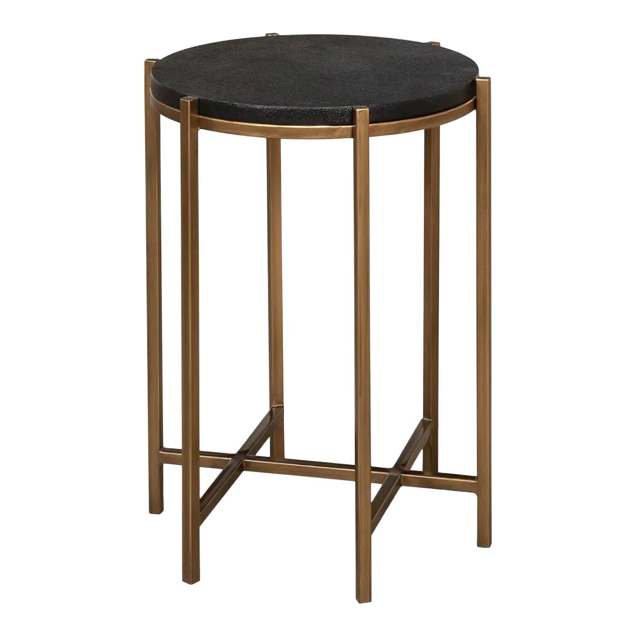Modern Leather Top Accent Table Chairish