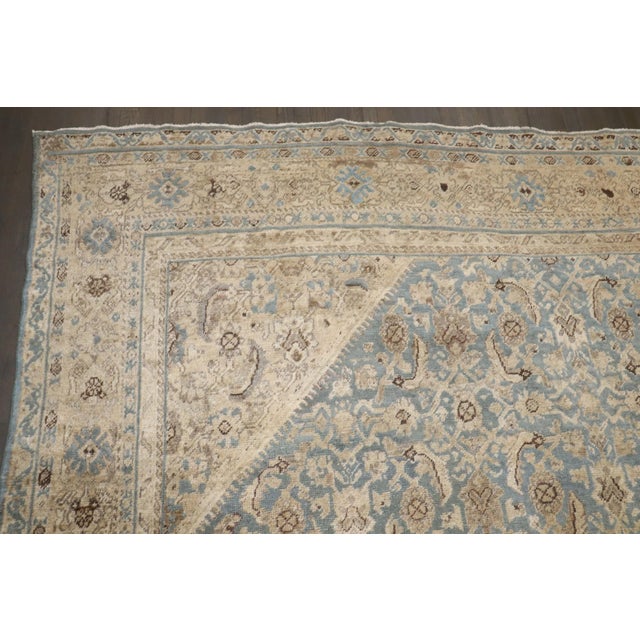 Early 20th Century Early 20th Century Soft Blue Persian Mahal Rug - 10'1" x 13'6" For Sale - Image 5 of 11