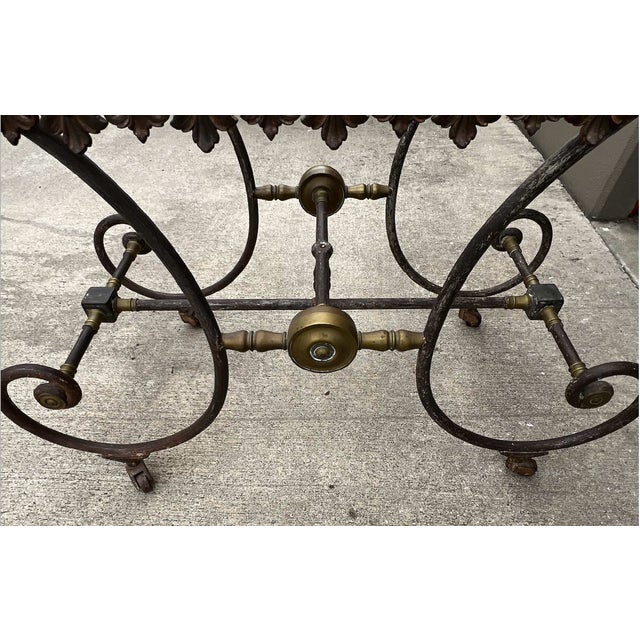 Metal Late 19th-Century French Cast Iron & Marble-Top Pastry Table by J. Mareschal, Paris For Sale - Image 7 of 12