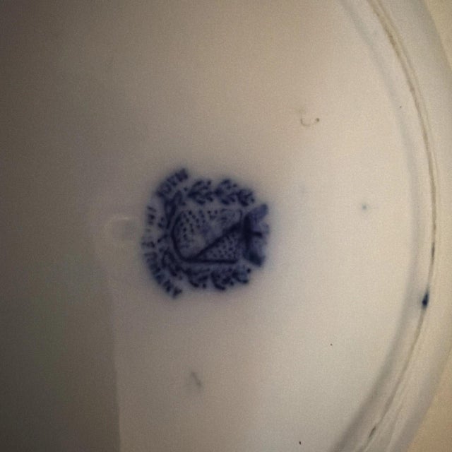 Persian Antique Persian Moss Flow Blue Bowl By Utzschneider (Germany) For Sale - Image 3 of 5