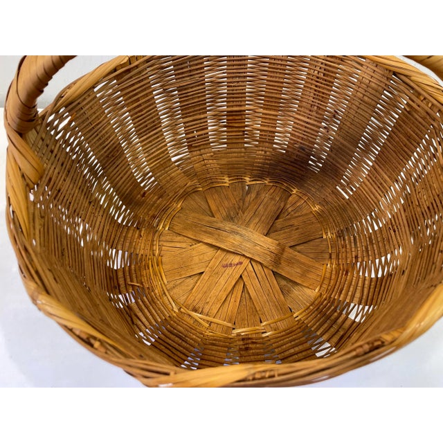 Vintage Round Handled Basket For Sale In Dallas - Image 6 of 7