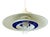 Large Vintage Danish Form-Light Pendant Lamp in White and Cobalt Blue, Denmark, 1970s For Sale