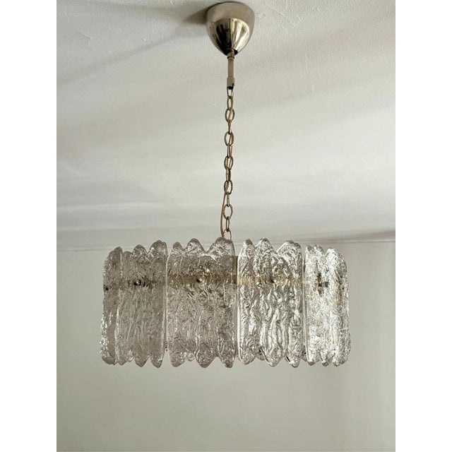 Mid-Century Modern Pendant Lamp with Crystal Glass Elements by Carl Fagerlund for Orrefors, Sweden, 1960s For Sale - Image 3 of 18
