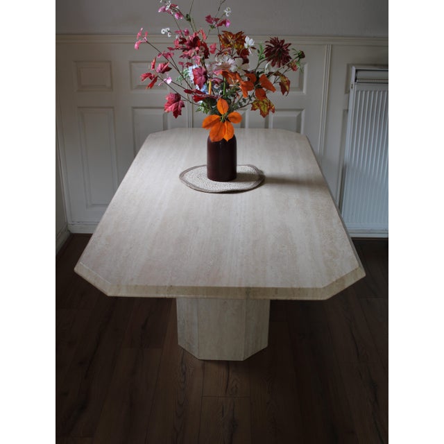 Mid-Century Modern Vintage Travertine Dining Table, 1960s For Sale - Image 3 of 13