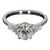 14k White Gold Engagement Ring With Oval Cz and Marquise Diamonds, Size 7 For Sale