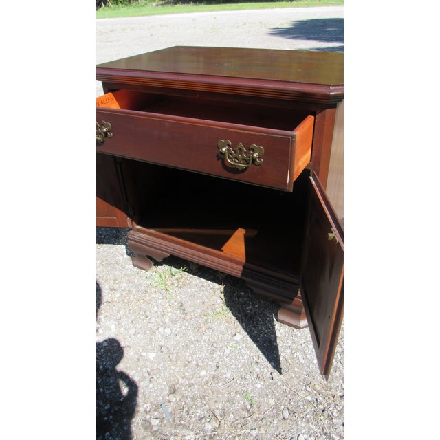 Wood Ethan Allen Georgian Court Nightstand Table Cherry For Sale - Image 7 of 7