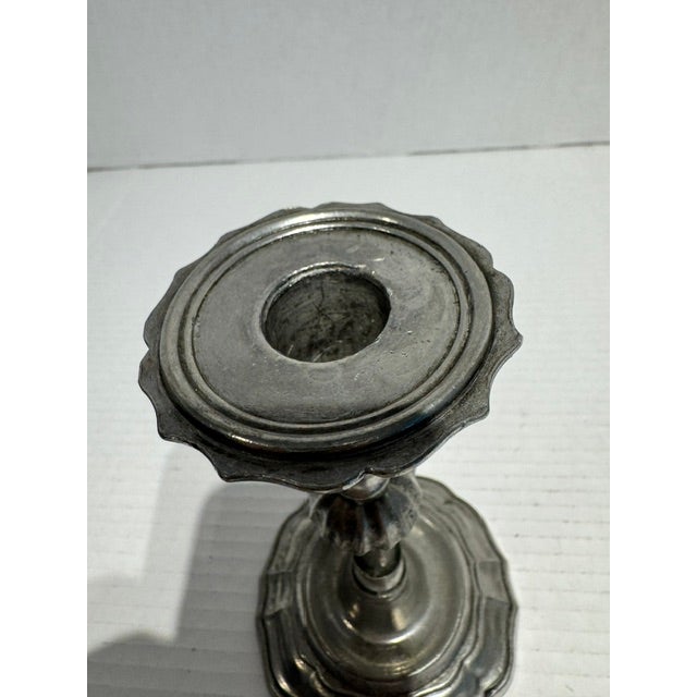 English Vintage Arte Italica Pewter Candlestick Holder For Sale - Image 3 of 5