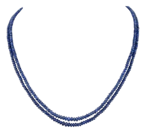 105 Carat Natural Sapphire Bead Two-Strand Necklace Sterling Silver Clasp