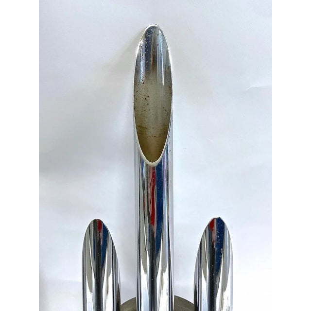 Mid-Century Modern Pair of Mid-Century Modern Chrome Pipe Sconces For Sale - Image 3 of 7