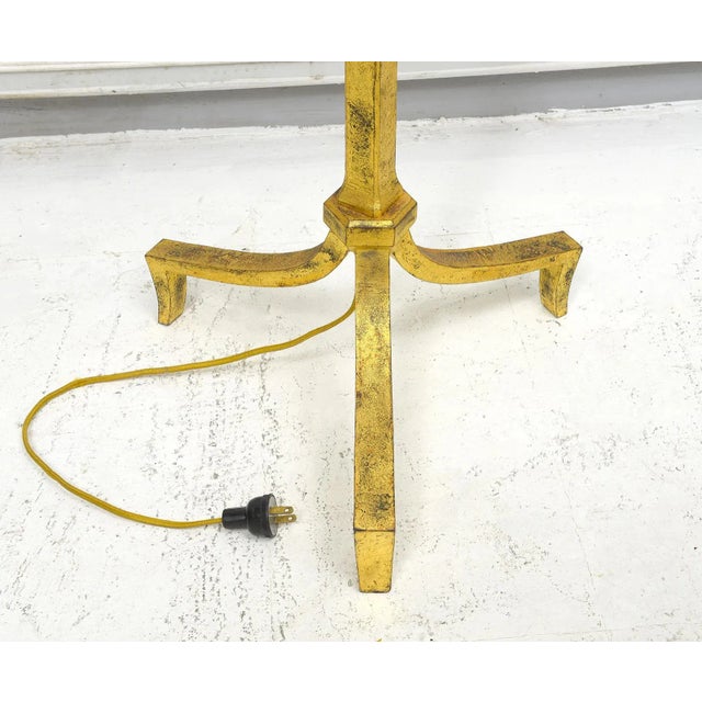 Gold French Vintage Gilt-Iron Floor Lamp For Sale - Image 8 of 9